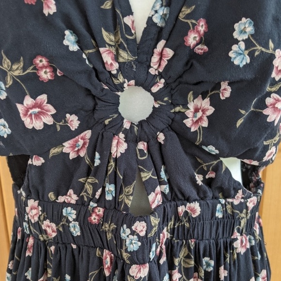 American Eagle Outfitters Black Floral Dress s - Picture 5 of 6
